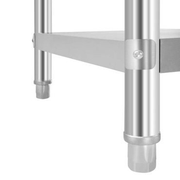 Rostfritt stål gastronomiskt bord med ett utdrag 120x60cm
