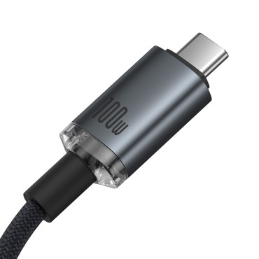 Kabelski kristal Shine USB-C kabel - USB-C USB3.2 100W 20Gbps 1.5m - crno