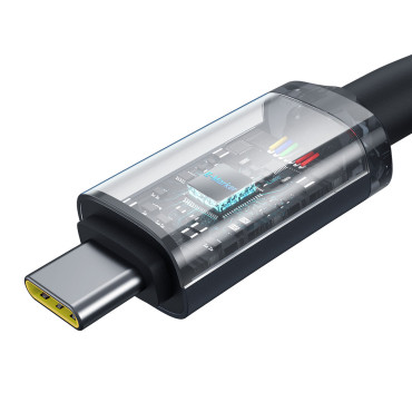 Kabelski kristal Shine USB-C kabel - USB-C USB3.2 100W 20Gbps 1.5m - crno