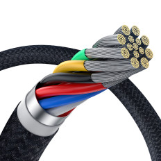 Kabelový krystal Shine USB-C kabel - USB-C USB3.2 100W 20Gbps 1.5m - černá