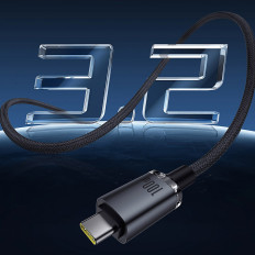 Kabelový krystal Shine USB-C kabel - USB-C USB3.2 100W 20Gbps 1.5m - černá