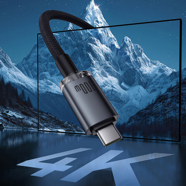 Kabelski kristal Shine USB-C kabel - USB-C USB3.2 100W 20Gbps 1.5m - crno
