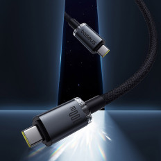 Kabelski kristal Shine USB-C kabel - USB-C USB3.2 100W 20Gbps 1.5m - crno