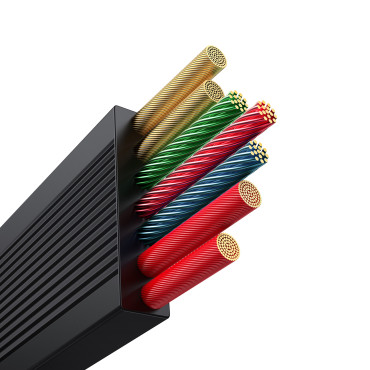 3in1 universalus kabelis USB-C - Žaibas / USB-C / Micro USB 100W 1.1m - juoda