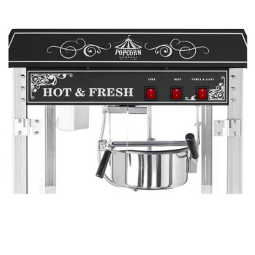 Professional Efficient Mobile Popcorn Machine on a 230V 1.6KW black trolley