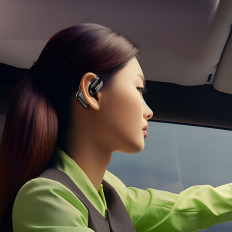 Poslovne slušalke U4A z mikrofonom za Bluetooth klic 5.3 IPX5 - črna
