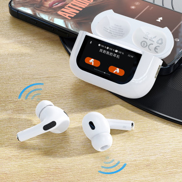 U19 sluchátka v uchu TWS Wireless Bluetooth 5.3 S LED displejem - bílá