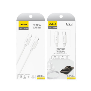 Kabel L4C Kabel USB-C - USB-C 30W 480MB / s 2m - Vit