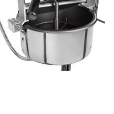 Máquina de pipoca móvel eficiente profissional em um trole preto de 230V 1.6kw