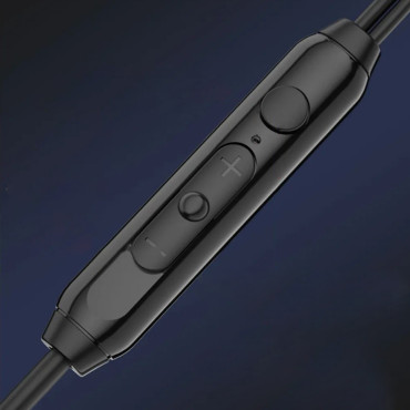 Káblové slúchadlá s mikrofónom a USB-C 12 m - čierny diaľkový ovládač