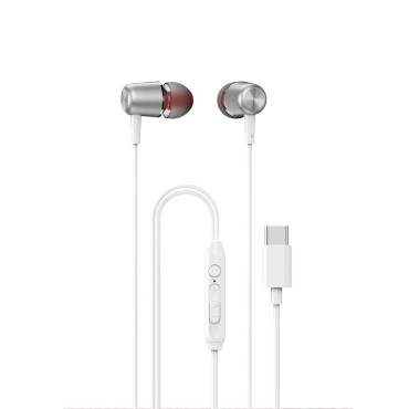In-ear-hörlurar trådbundna med mikrofon och USB-C 12 M Fjärrkontroll - Vit