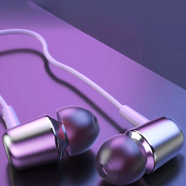 In-auss austiņas vadu ar mikrofonu un USB-C 12 m tālvadības pults - balts