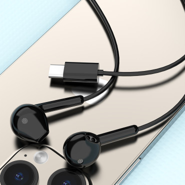X3C slušalke, ki so na voljo z mikrofonom in daljinskim upravljalnikom USB-C 1.2m - Črna