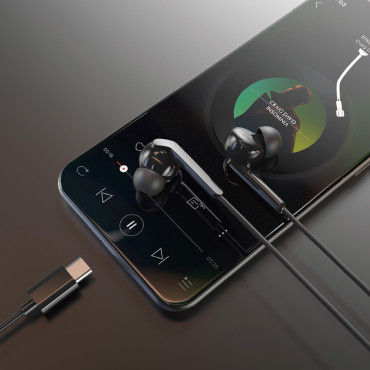 X3C + slušalke. Sledili z mikrofonom in daljinskim upravljalnikom USB-C 1.2m - Črna