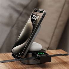 3IN1 A11PRO + Cargador de inducción 15W para teléfono inteligente Teléfono - Negro