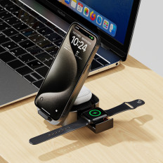 3IN1 A11PRO + Cargador de inducción 15W para teléfono inteligente Teléfono - Negro