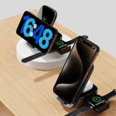 3In1 A11PRO + Induktionsladdare 15W för SmartWatch-telefon - Svart