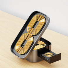 3in1 A11PRO + Induction Charger 15W voor smartwatch-telefoon - zwart