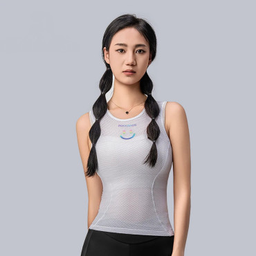 T-shirt Bicicleta colete 3d tecido mulheres de secagem rápida m / l - branco