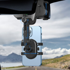 Držiak pre telefón pre auto na spätnom zrkadle Rameno 18cm - čierna