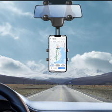 Držiak pre telefón pre auto na spätnom zrkadle Rameno 18cm - čierna