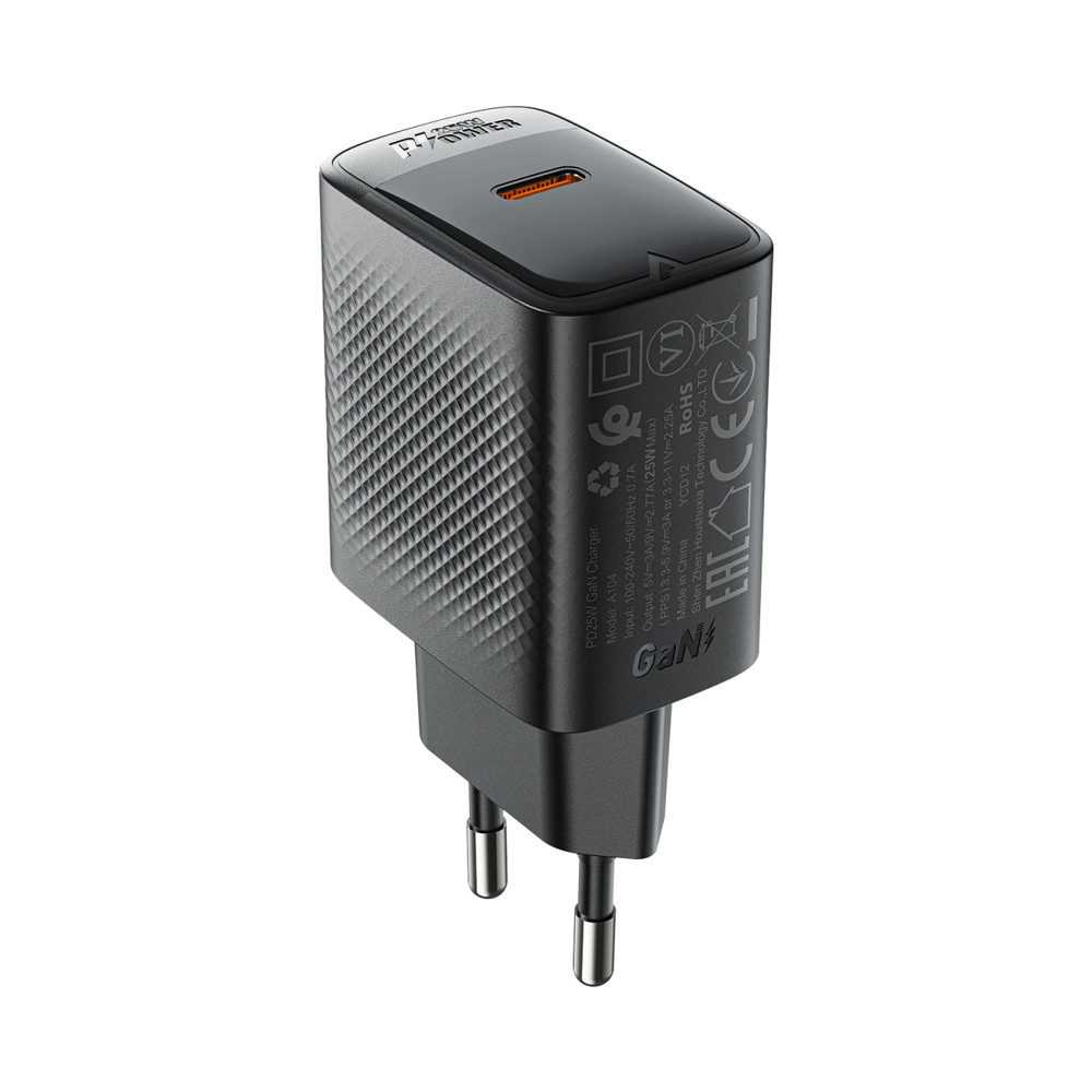 A104 GAN USB-C PD SFC 25W - Preto