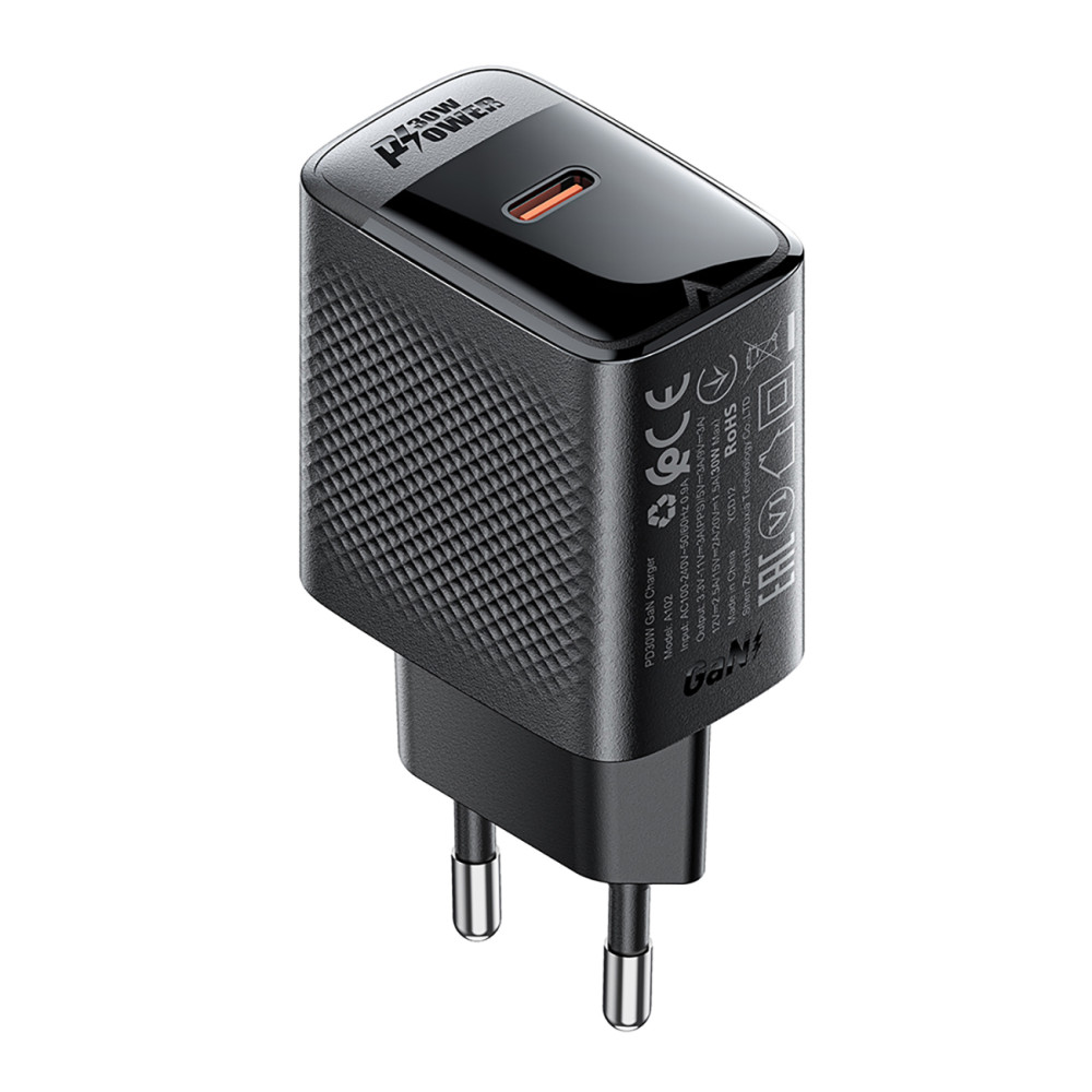 A102 GAN USB-C PD 30W - čierna
