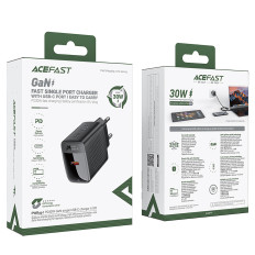 A102 GAN USB-C PD 30W - črna