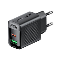A98 Φορτιστής δικτύου Gan USB-A USB-C PD 30W - Μαύρο