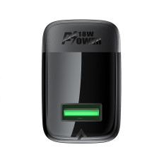 A90 GAN USB-A Sieťová nabíjačka QC 18W + USB-C kábel - čierny