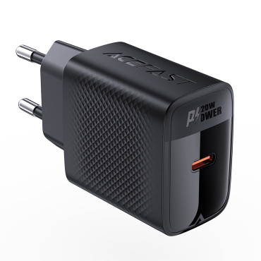 A82 GAN USB-C PD 20W võrgulaadija - must