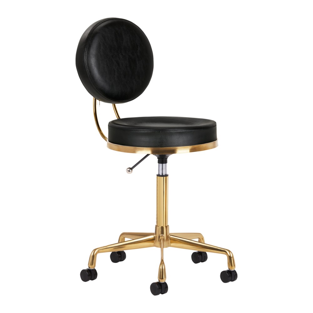 BANCO COSMÉTICO H5 DOURADO E PRETO — vista lateral