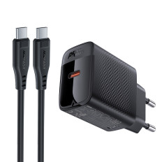 A82 GAN USB-C PD 20W - fekete + USB-C / USB-C kábel