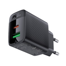 A78 GAN USB-A USB-C PD 20W - čierna