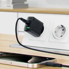 A78 GAN USB-A USB-C PD 20W - čierna