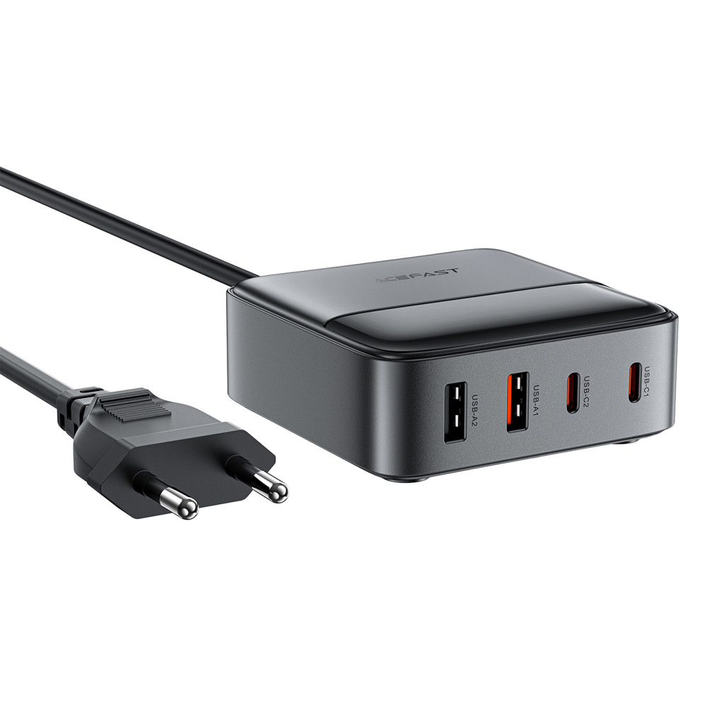 Station d'alimentation de bureau de chargeur réseau Z6 Gan 2x USB-A 2x USB-C PD 65W - Noir