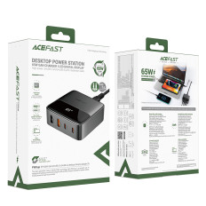 Network Carregador Desktop Power Station Z6 Gan 2x USB-A 2x USB-C PD 65W - Preto