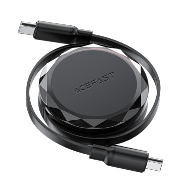 Καλώδιο καλωδίου USB-C - USB-C Στρογγυμένο με διοργανωτή 60W - Μαύρο