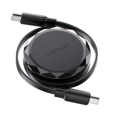 Kaapeli USB-C-kaapeli - USB-C, joka on kierretty 60W: n järjestäjän kanssa - musta