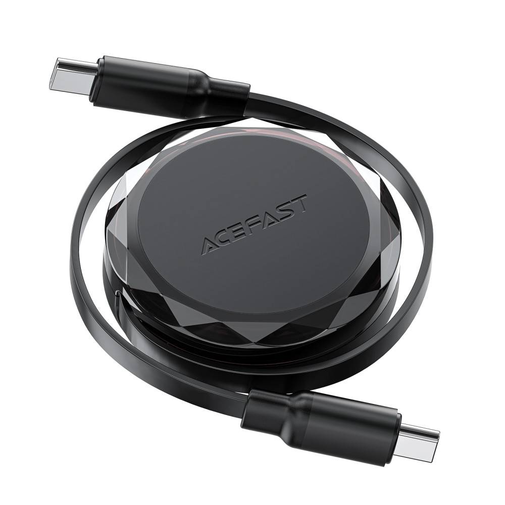 Kabel USB-C-kabel - USB-C Coiled med 60W Organizer - Svart