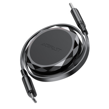 Kabel USB-C-kabel - USB-C Coiled med 60W arrangør - svart