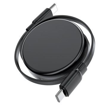 Kaabel USB-C-kaabel - USB-C rullitud 60W korraldajaga - must