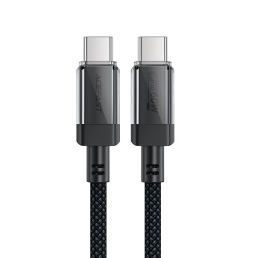 Kabeļu USB-C kabelis ar neilona PD 60W 480mb / s - melns