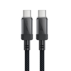 Kabeļu USB-C kabelis ar neilona PD 60W 480mb / s - melns