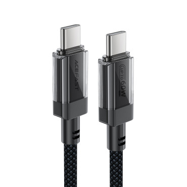 Kabelis USB-C kabelis su nailon PD 60W 480MB / s - juoda