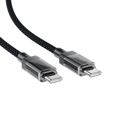 Kabeļu USB-C kabelis ar neilona PD 60W 480mb / s - melns