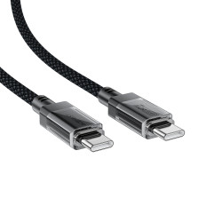 Kabeļu USB-C kabelis ar neilona PD 60W 480mb / s - melns