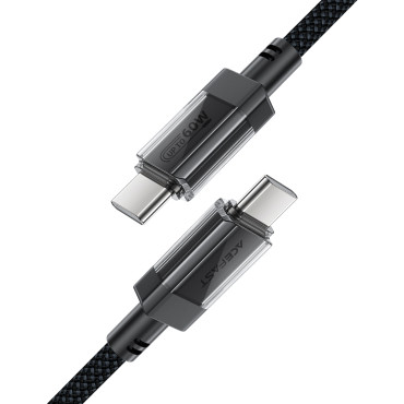 Kabelis USB-C kabelis su nailon PD 60W 480MB / s - juoda