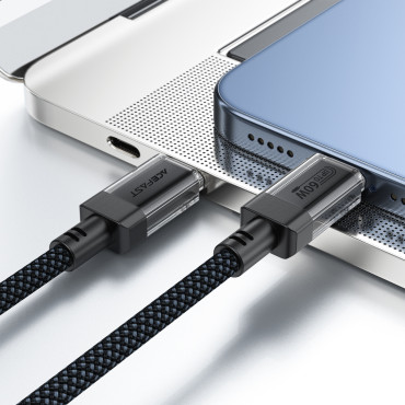 Kabelis USB-C kabelis su nailon PD 60W 480MB / s - juoda