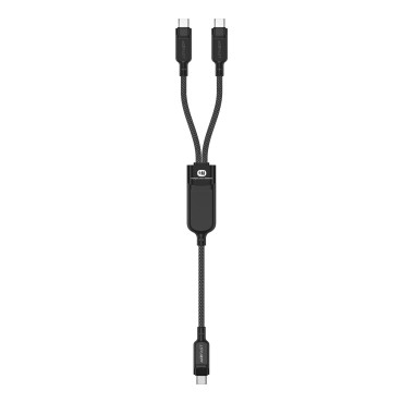 2in1 καλώδιο διπλού καλωδίου USB-C - 2x USB-C 100W 480MB / s - μαύρο